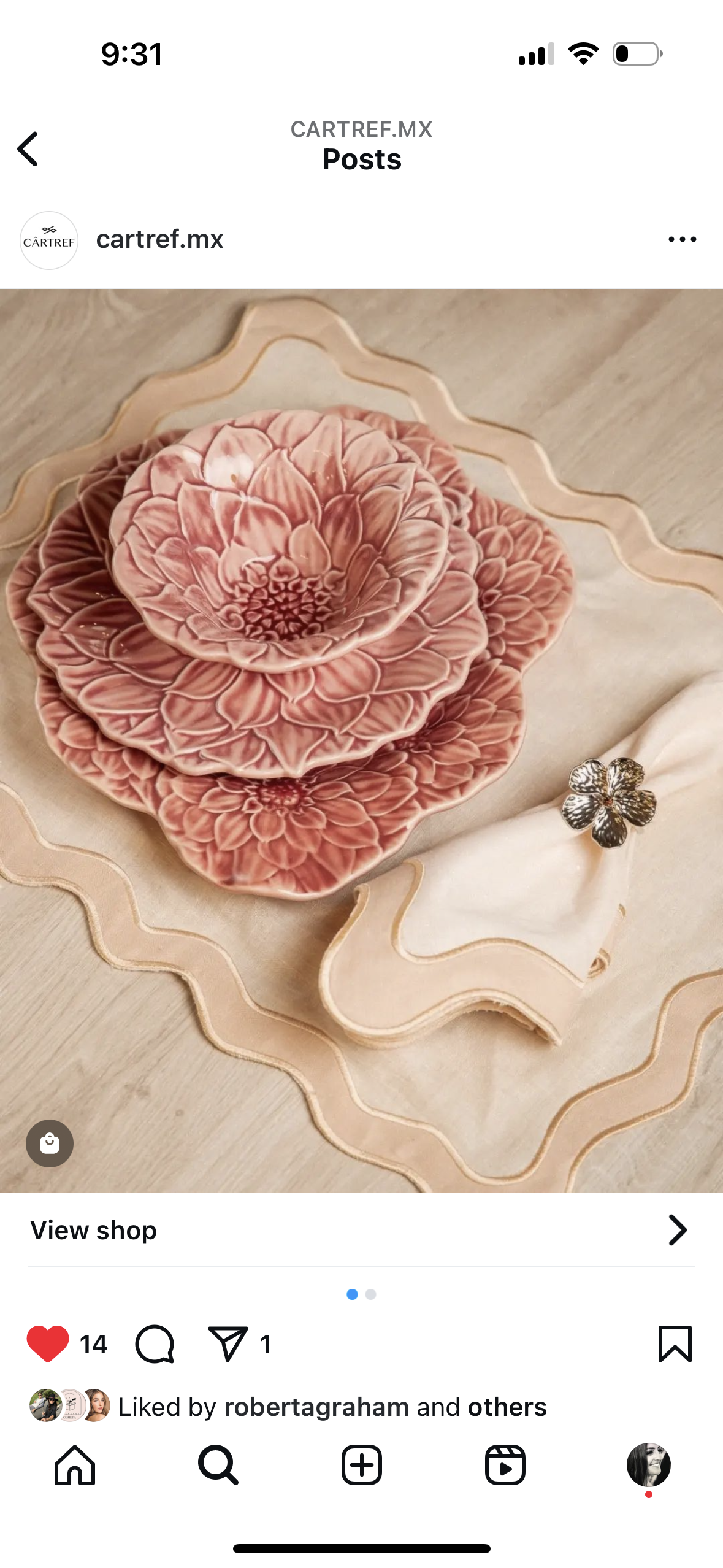 Tablescape - Mantel Rosa Waves (Waves Pink Placemat)