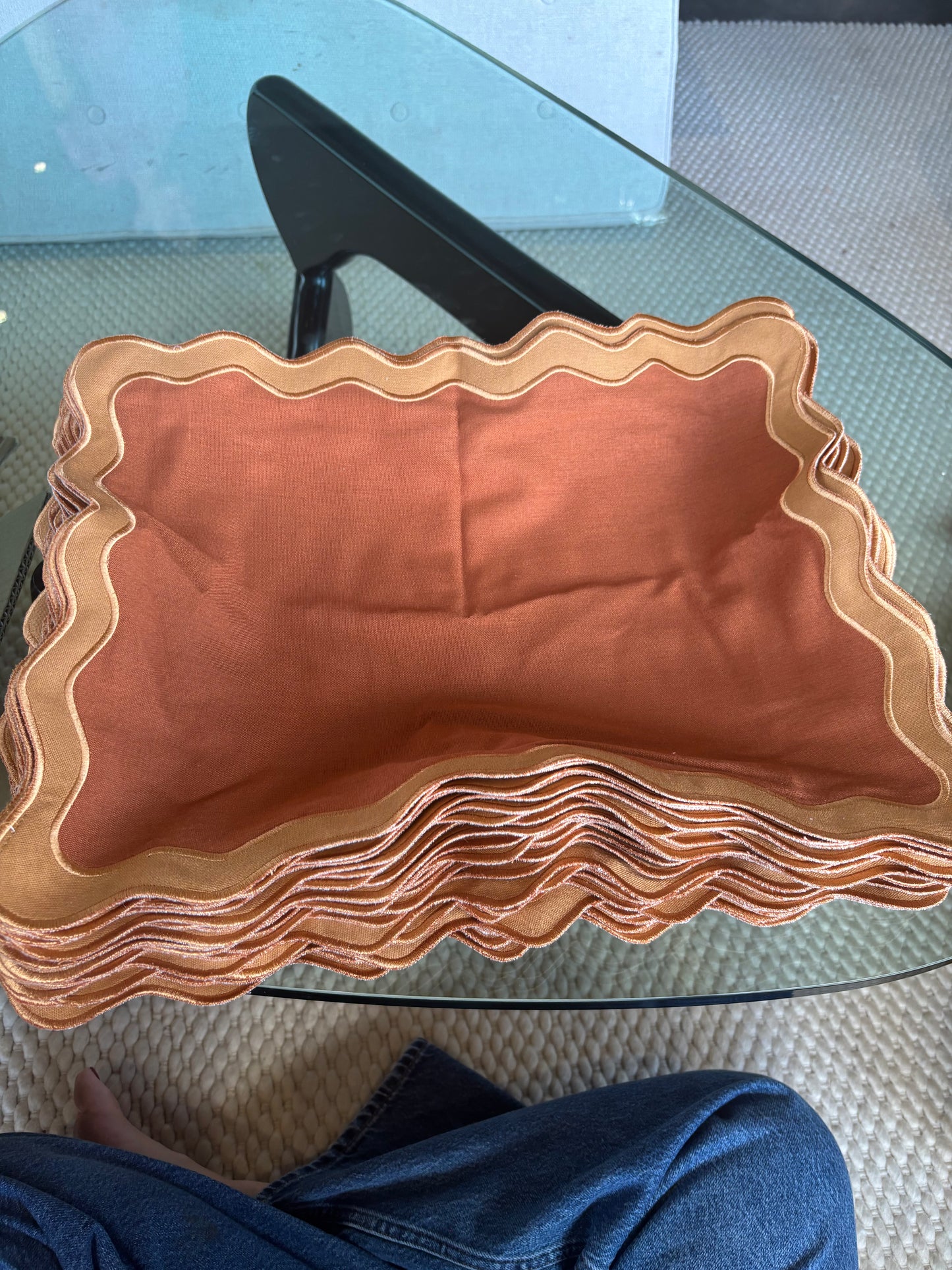 Tablescape - Mantel Waves Naranja (Waves Placemat Orange)