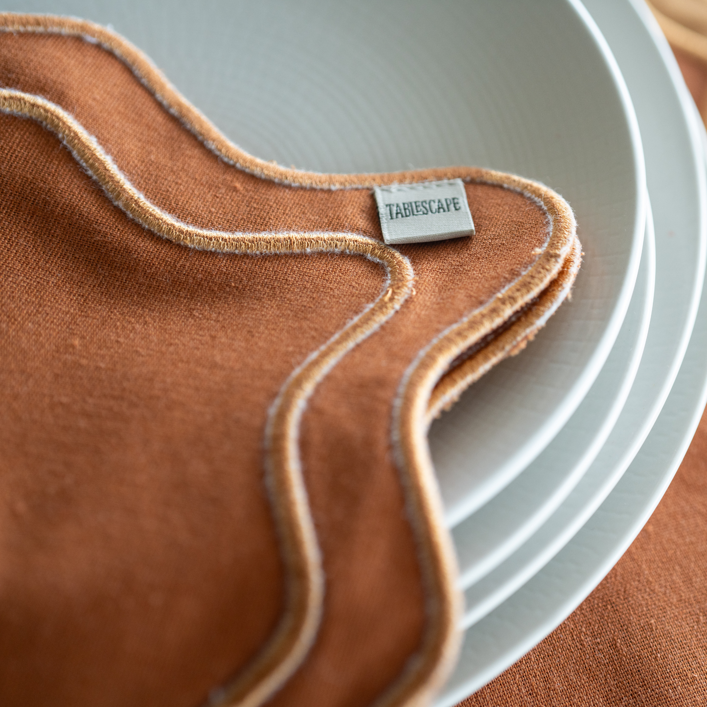 Tablescape - Servilleta Waves Naranja (Waves Napkin Orange)