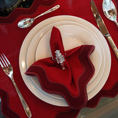 Tablescape Set Rojo Waves (Servilleta y Mantel)