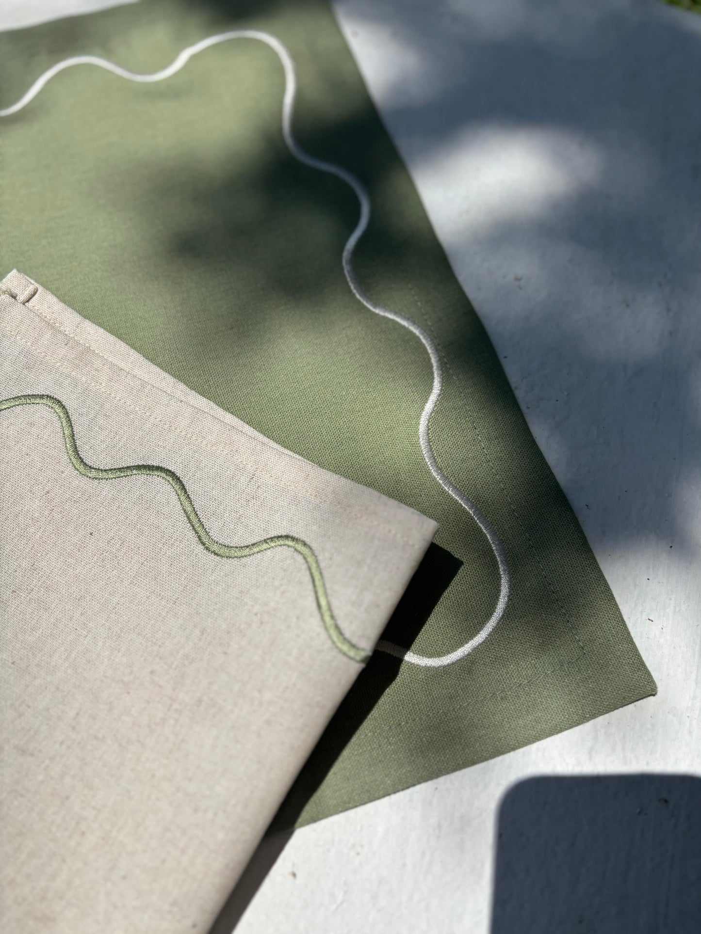 Mantel Verde con beige