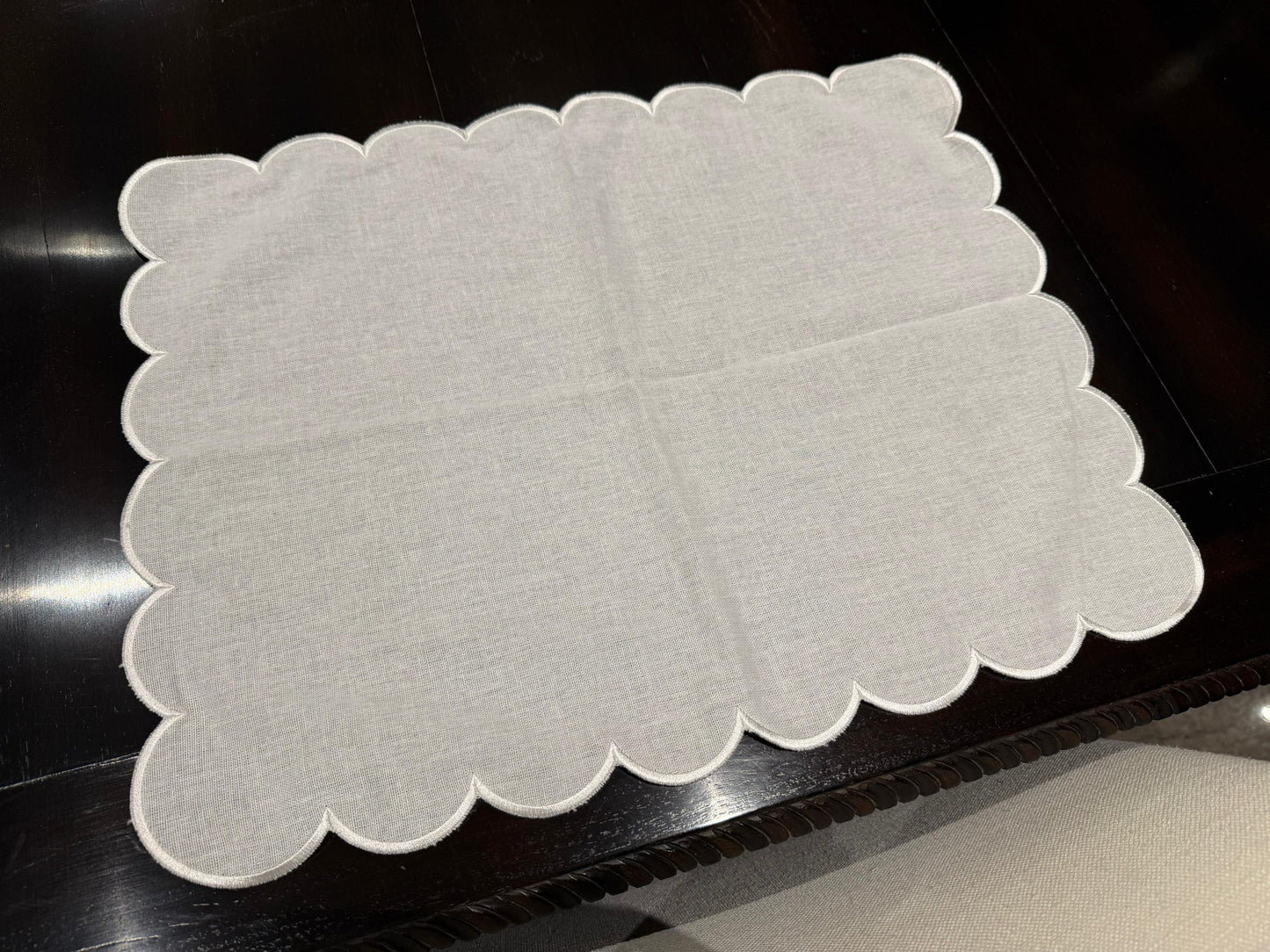 White Scalloped Placemat